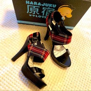 Harajuku Lovers ♥️ Plaid Platform Heels